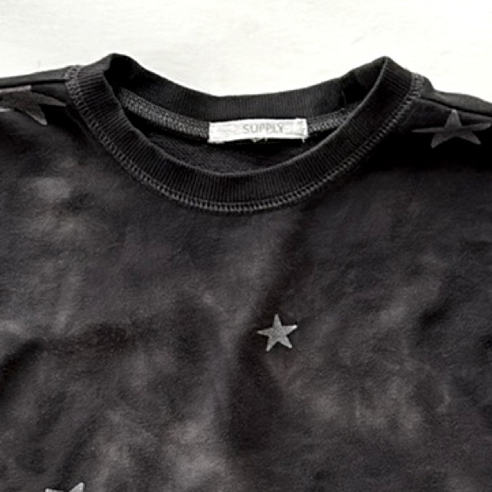 Girls Z Supply Tie Dye Star Cropped Sweatshirt - Picture 3 of 6